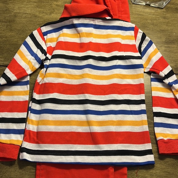 Vtg Healthtex Boy Sz 6 Multicolored Stripe Polo Shirt with Cords Set Made In USA - Picture 6 of 16
